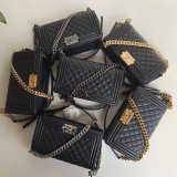 AAA+ CC Le Boy Luxury Replica Black Bags Caviar 25cm