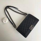 AAA+ CC Le Boy Luxury Replica Black Bags Caviar 25cm