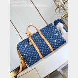 Louis Vuitton Designer Keepall Bandoulière 50 M27781 Blue Bag