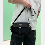 Prada Explore Re-Nylon shoulder bag with flap bLACK