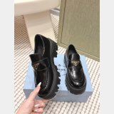 Prada Brushed leather Monolith loafers