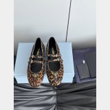 Prada Printed leather ballerinas