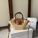 Celine TEEN COUFFIN in WICKER AND NATURAL CALFSKIN