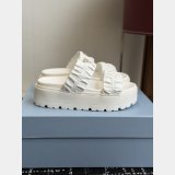 Prada Matelasse nappa leather flatform slides
