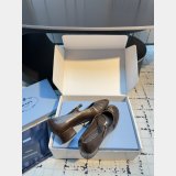 prada Crinkled leather Mary Jane ballet flats