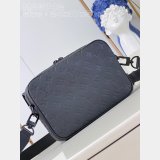 Steamer Messenger 1:1 Mirror LV Taurillon Men M23742 Black Bags