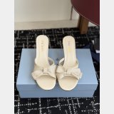 Prada bow mesh sandals