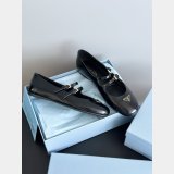 Prada Printed leather ballerinas