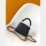 Buy Outlet Replicas Louis Vuitton Capucines Black Bag NANO M10166