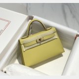 Top Hermes human handmade stichign Mini Kelly