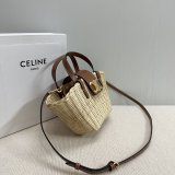 Celine TEEN COUFFIN in WICKER AND NATURAL CALFSKIN