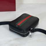 Gucci Mini 876226 With Web In Black Soft 1:1 Leather Bag