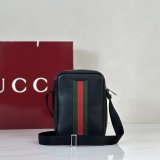 Gucci Mini 876226 With Web In Black Soft 1:1 Leather Bag