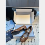 prada Crinkled leather Mary Jane ballet flats