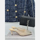 JIMMY CHOO crystal-embellished mesh mules