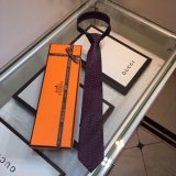 Hermes Replica Mens Silk Tie Geometric Pattern