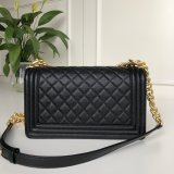 AAA+ CC Le Boy Luxury Replica Black Bags Caviar 25cm