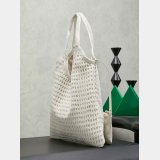 MIU MIU Ivy raffia-effect and linen bag