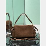 Prada Explore suede shoulder bag with flap