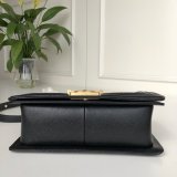 AAA+ CC Le Boy Luxury Replica Black Bags Caviar 25cm