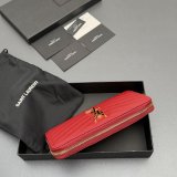 CASSANDRE MATELASSE ZIP AROUND WALLET IN GRAIN LEATHER