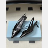 prada Brushed leather slingback pumps