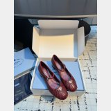 prada Crinkled leather Mary Jane ballet flats