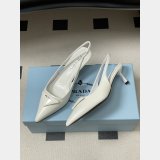 prada Brushed leather slingback pumps