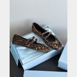 Prada Printed leather ballerinas
