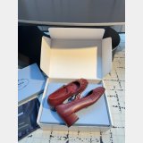 prada Crinkled leather Mary Jane ballet flats