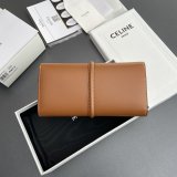 CELINE 16 Large Shiny Calf Leather Wallet