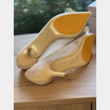 Jimmy Choo Beige Lace and Leather Wedding Pumps