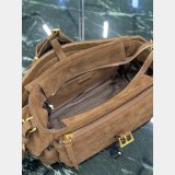 Prada Explore suede shoulder bag with flap