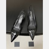 prada Brushed leather slingback pumps