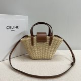 Celine TEEN COUFFIN in WICKER AND NATURAL CALFSKIN