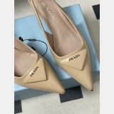 prada Brushed leather slingback pumps