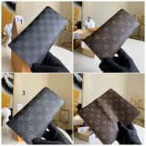 M61697/N62665/M66540 Brazza Wallet Monogram Eclipse Damier Graphite LV Replica