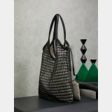MIU MIU Ivy raffia-effect and linen bag