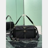 Prada Explore Re-Nylon shoulder bag with flap bLACK