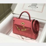 Top Hermes human handmade stichign Mini Kelly
