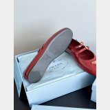 Prada Printed leather ballerinas