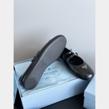 Prada Printed leather ballerinas