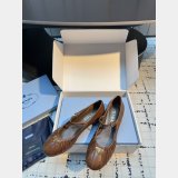 prada Crinkled leather Mary Jane ballet flats