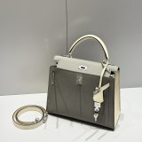 Top Hermes human handmade stiching bag Hass Epsom leather 25cm