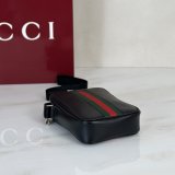 Gucci Mini 876226 With Web In Black Soft 1:1 Leather Bag