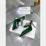 Manolo Blahnik LURUM Satin Crystal Embellished Mules