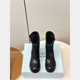 2026 Prada Leather and canvas boots