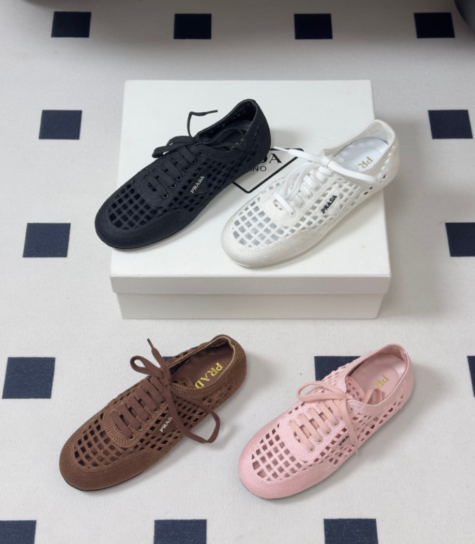 Prada Collapse Crochet Laced Sneakers
