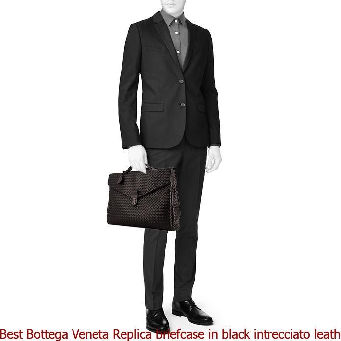 Best Bottega Veneta Replica briefcase in black intrecciato leather ...