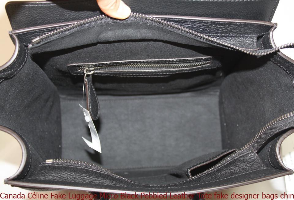 Canada Céline Fake Luggage Micro Black Pebbled Leather Tote fake designer bags china – AAA ...